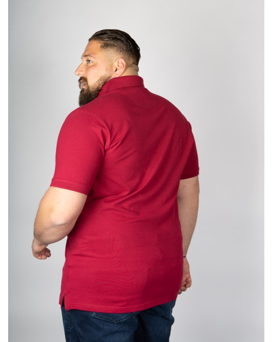 Polo piqué stretch Casa Moda grande taille rouge bordeaux