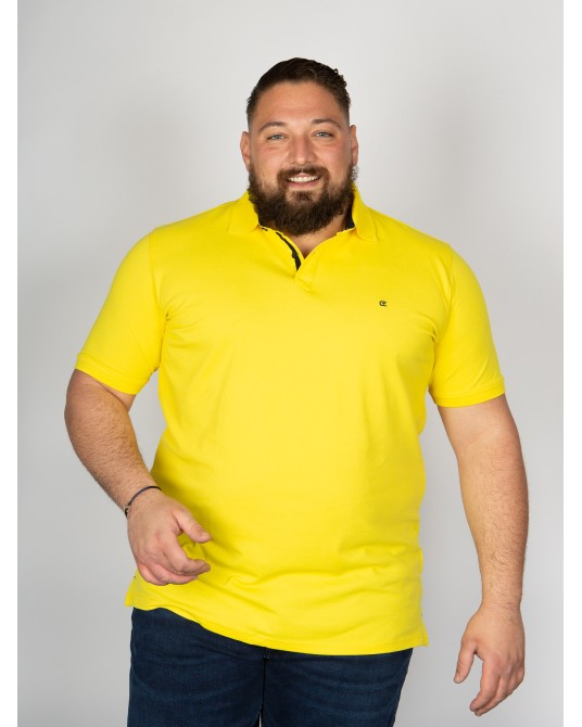 Polo piqué stretch Casa Moda grande taille jaune