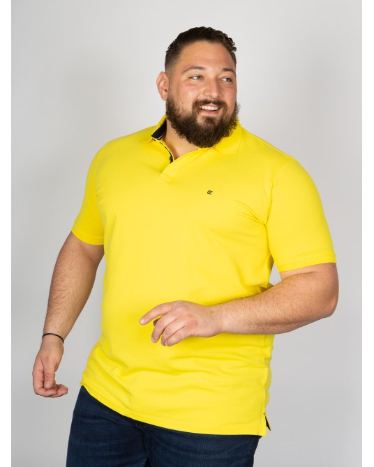 Polo piqué stretch Casa Moda grande taille jaune