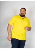 Polo piqué stretch Casa Moda grande taille jaune