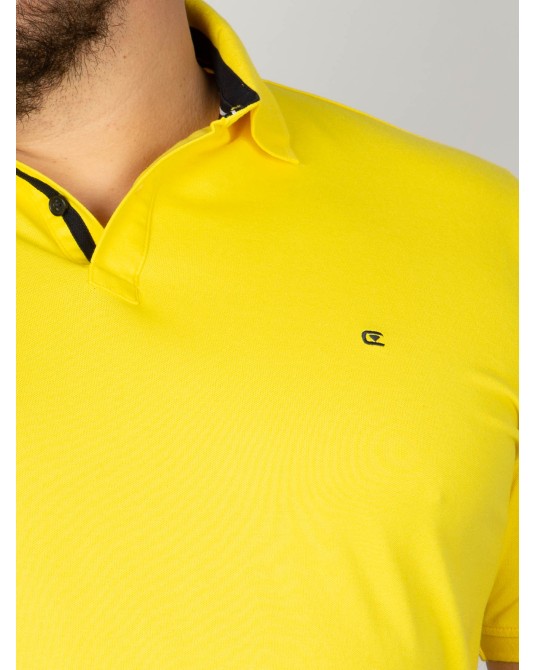 Polo piqué stretch Casa Moda grande taille jaune