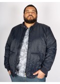 Blouson matelassé MN03 col teddy grande taille bleu marine