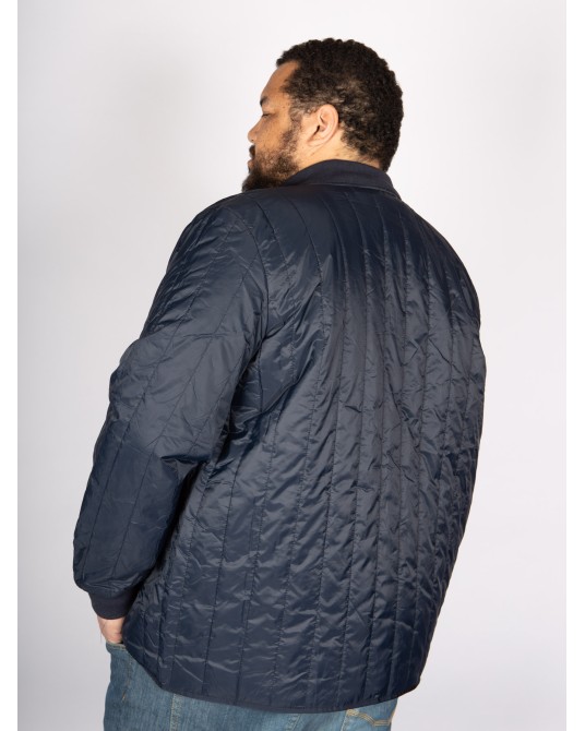 Blouson matelassé MN03 col teddy grande taille bleu marine