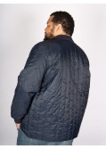 Blouson matelassé MN03 col teddy grande taille bleu marine