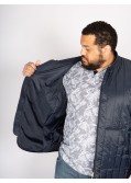 Blouson matelassé MN03 col teddy grande taille bleu marine