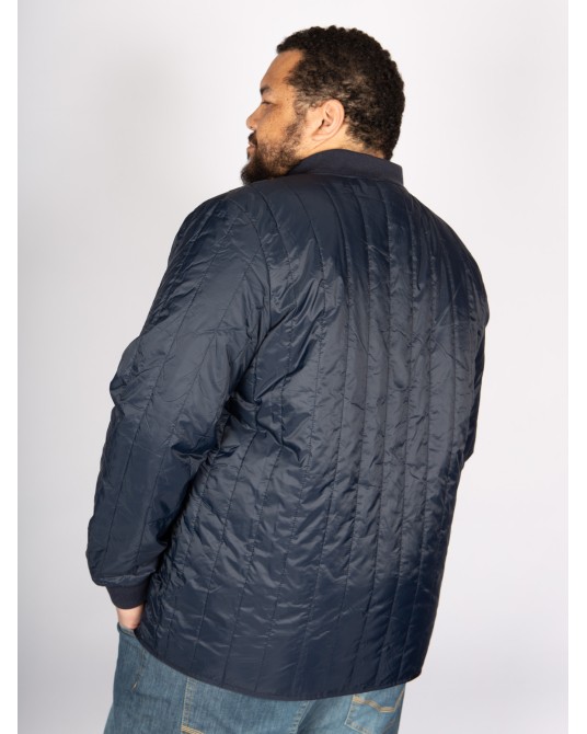 Blouson matelassé MN03 col teddy grande taille bleu marine