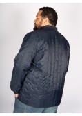 Blouson matelassé MN03 col teddy grande taille bleu marine