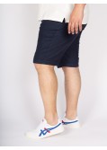 Short chino Bugatti grande taille en coton et lin bleu marine