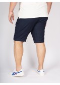 Short chino Bugatti grande taille en coton et lin bleu marine