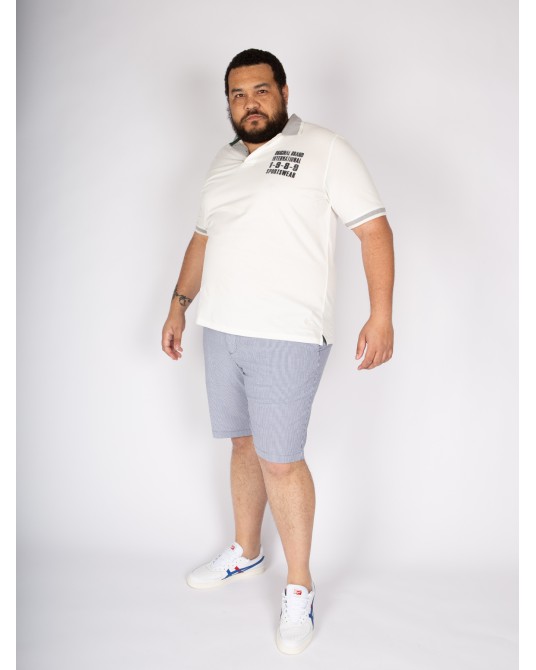 Short chino Redpoint gaufré seersucker grande taille bleu marine