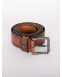 Ceinture cuir marron avec boucle argent: grande taille de 100 à 140 cm