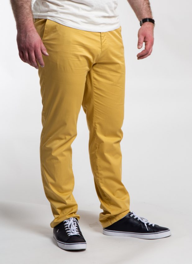 S'habiller cet été - Pantalon Chinp jaune moutarde Homme grande taille