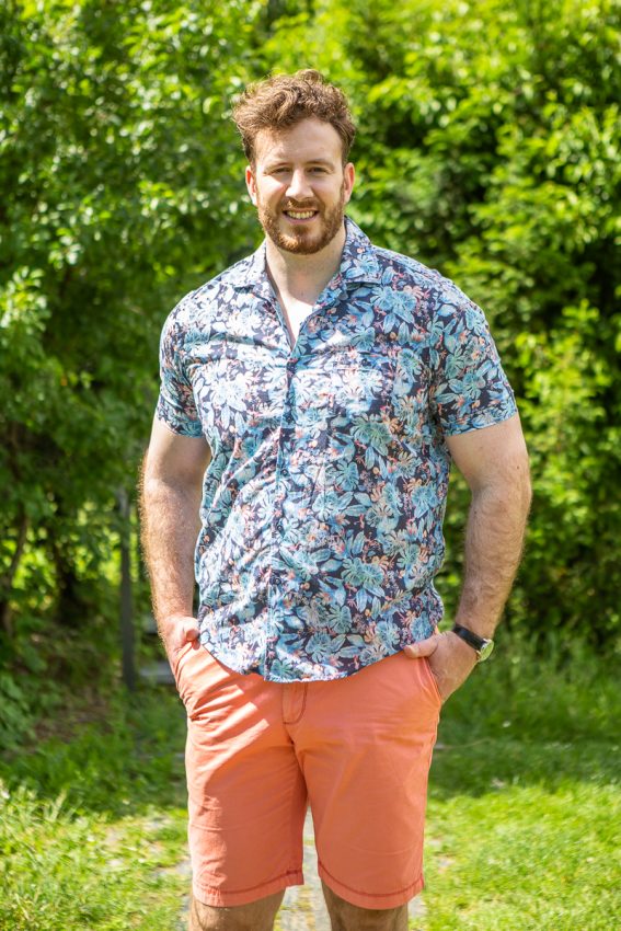 Tenue d'été - Chemise imprimée et short chino rose grande taille