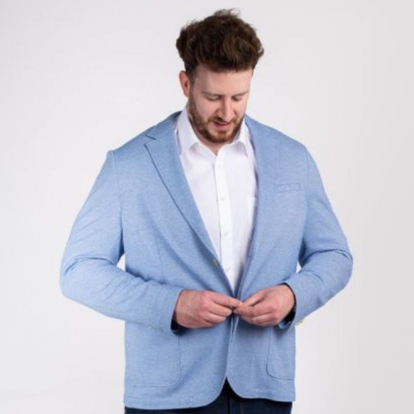 Veste destructurée non doublée S4 grande taille bleu