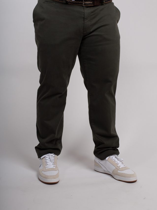 Pantalon Chino homme fort vert kaki 1214