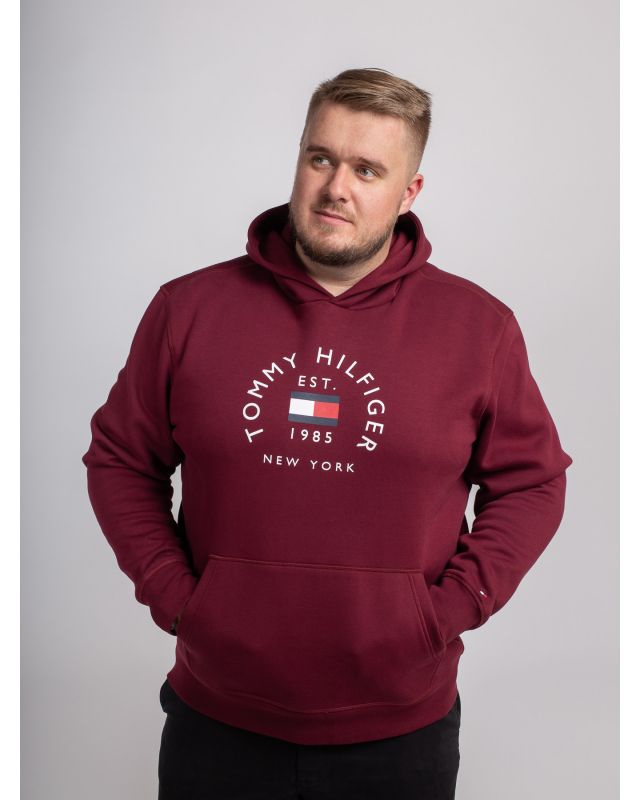 Sweat à capuche bordeaux homme grande taille pour la rentrée