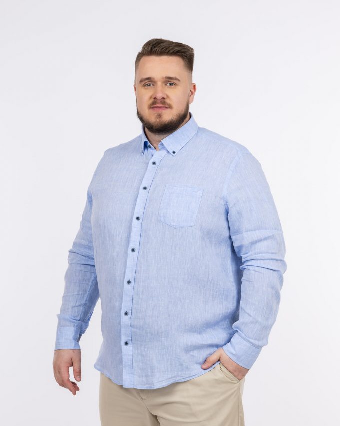 Chemise chic d'été homme grande taille belu ciel 