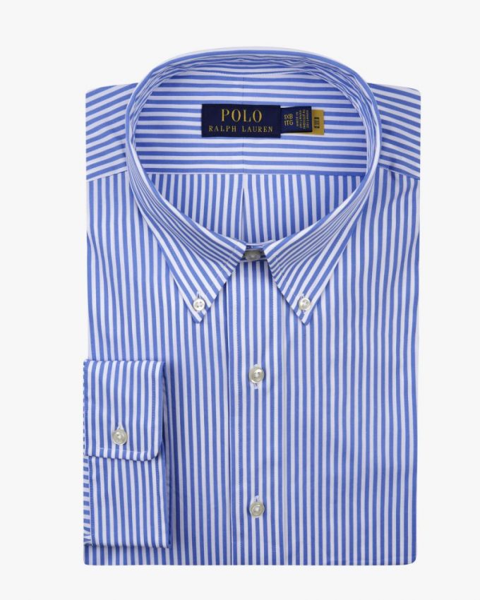 Chemise bleu homme à rayures grande taille