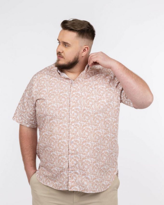 Chemisette fleurie beige homme grande taille